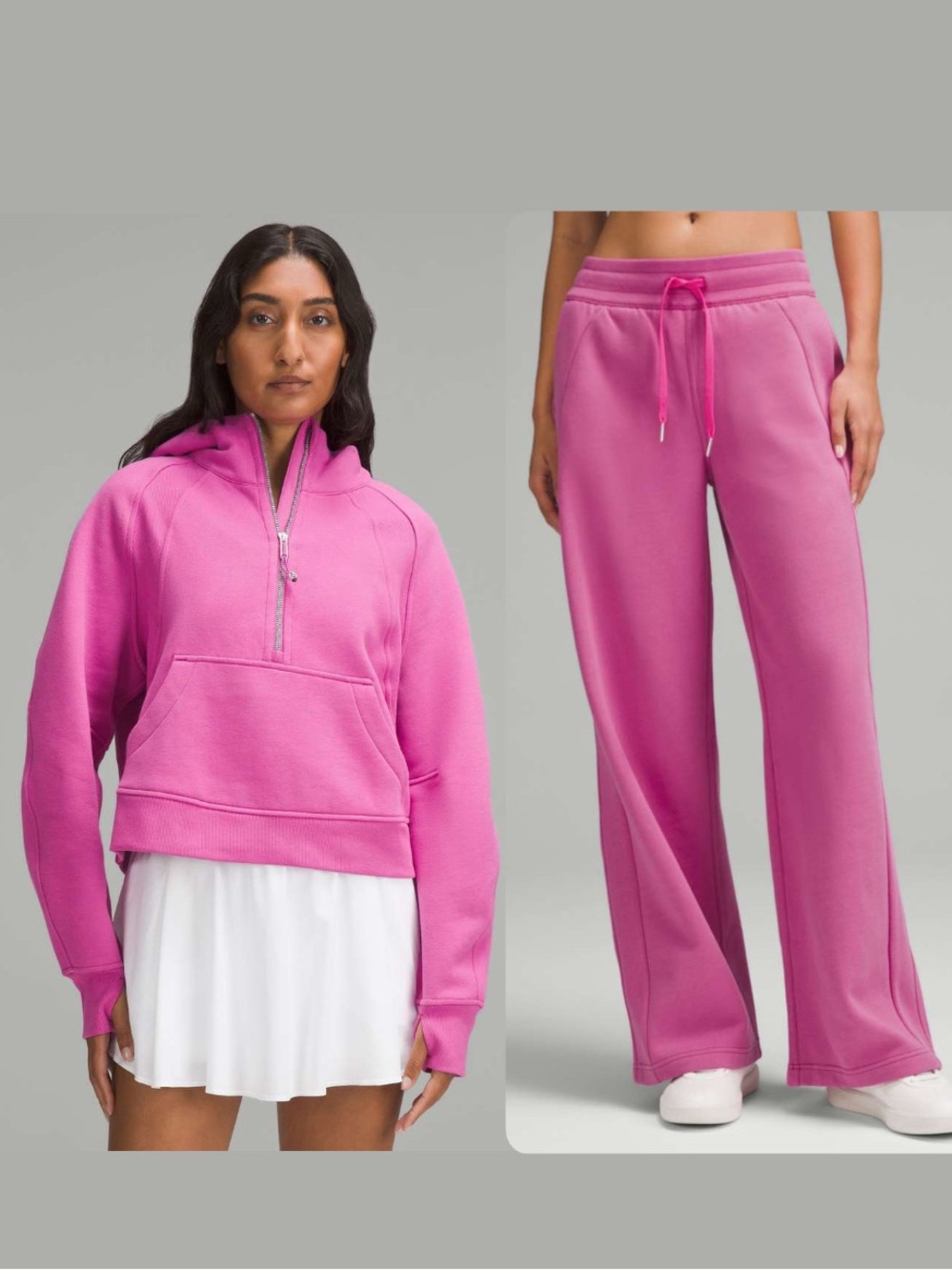 Lululemon Scuba Hoodie & Wide Leg Pants Pow Pink Set